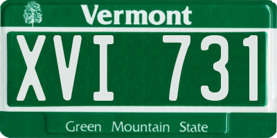 VT license plate XVI731
