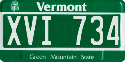 VT license plate XVI734