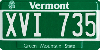 VT license plate XVI735