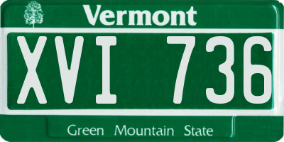 VT license plate XVI736