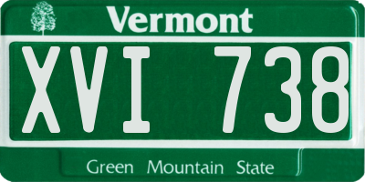 VT license plate XVI738