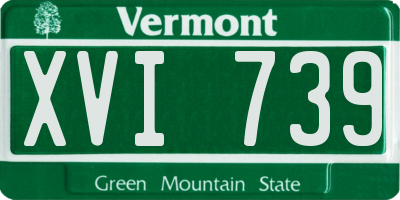 VT license plate XVI739