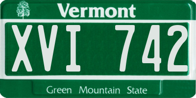 VT license plate XVI742