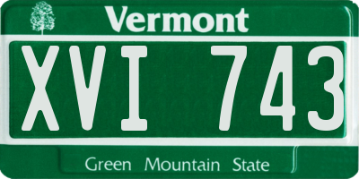 VT license plate XVI743