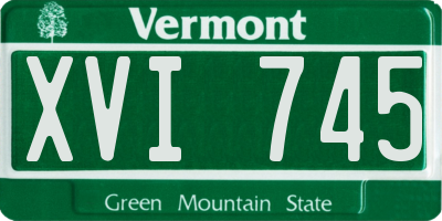 VT license plate XVI745