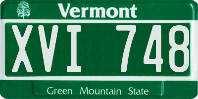 VT license plate XVI748