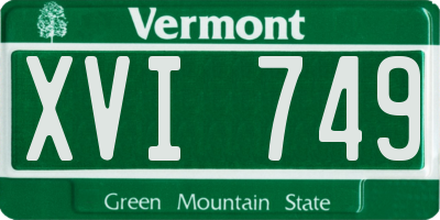 VT license plate XVI749