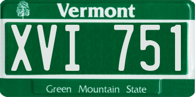 VT license plate XVI751
