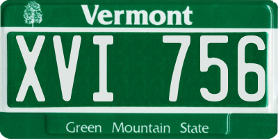 VT license plate XVI756