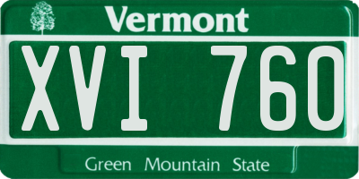 VT license plate XVI760