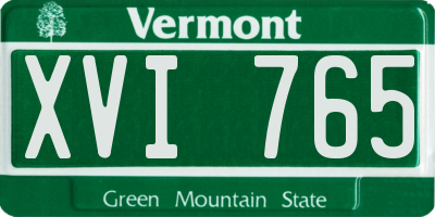 VT license plate XVI765