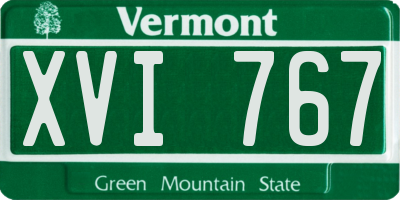 VT license plate XVI767