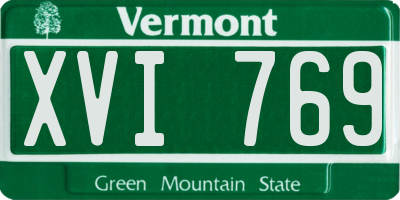 VT license plate XVI769
