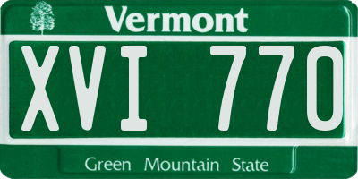 VT license plate XVI770