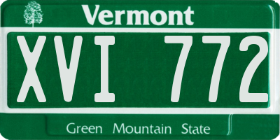 VT license plate XVI772