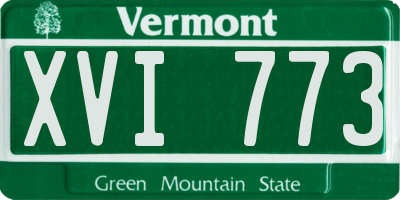 VT license plate XVI773