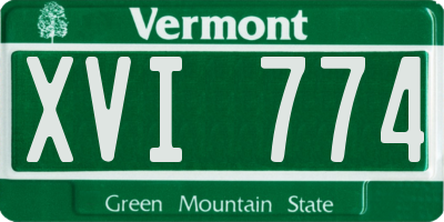 VT license plate XVI774