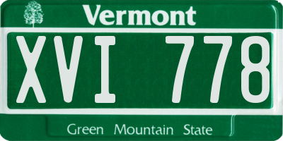 VT license plate XVI778