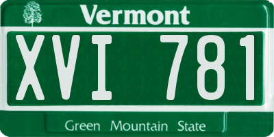 VT license plate XVI781