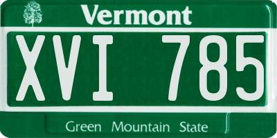 VT license plate XVI785