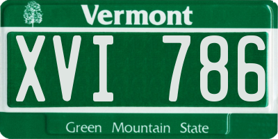 VT license plate XVI786