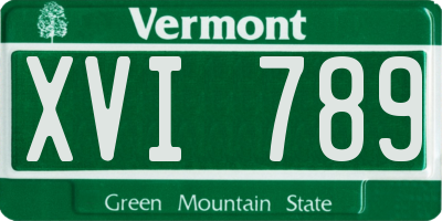 VT license plate XVI789
