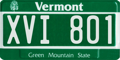VT license plate XVI801