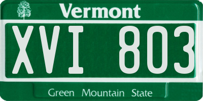 VT license plate XVI803