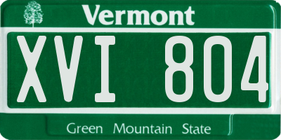 VT license plate XVI804