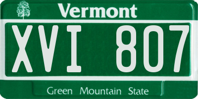 VT license plate XVI807