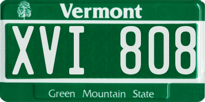 VT license plate XVI808