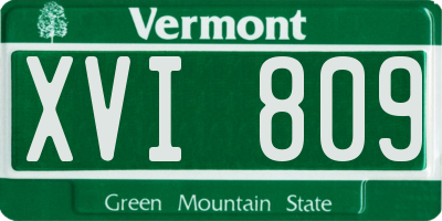 VT license plate XVI809