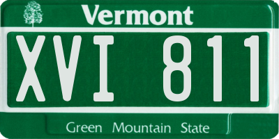 VT license plate XVI811