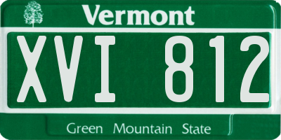 VT license plate XVI812
