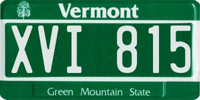 VT license plate XVI815