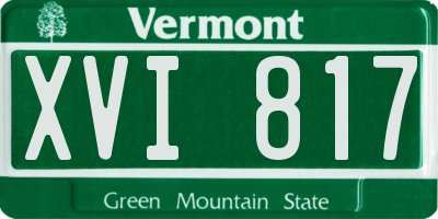 VT license plate XVI817