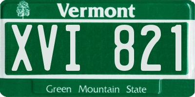 VT license plate XVI821