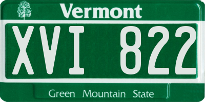 VT license plate XVI822