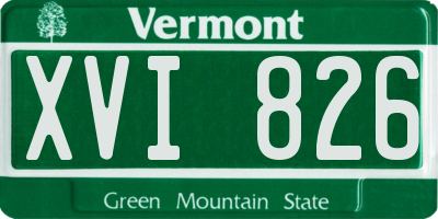VT license plate XVI826