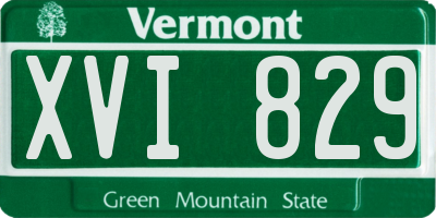 VT license plate XVI829