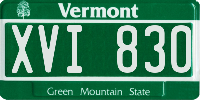 VT license plate XVI830