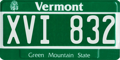 VT license plate XVI832