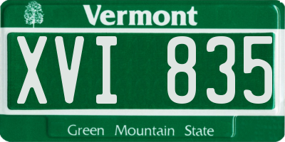VT license plate XVI835