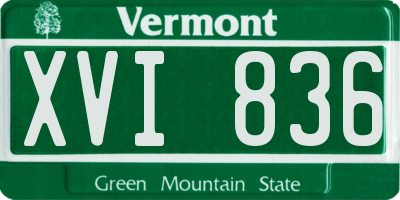 VT license plate XVI836
