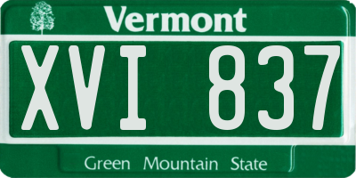 VT license plate XVI837