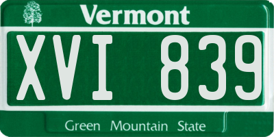 VT license plate XVI839