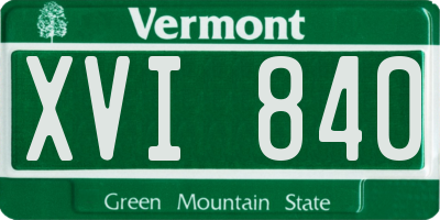VT license plate XVI840