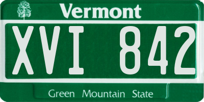 VT license plate XVI842