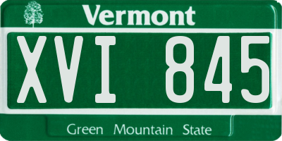 VT license plate XVI845