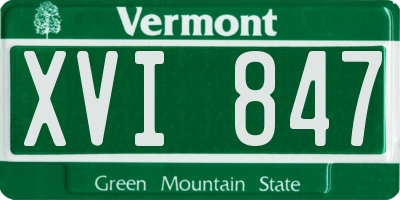 VT license plate XVI847